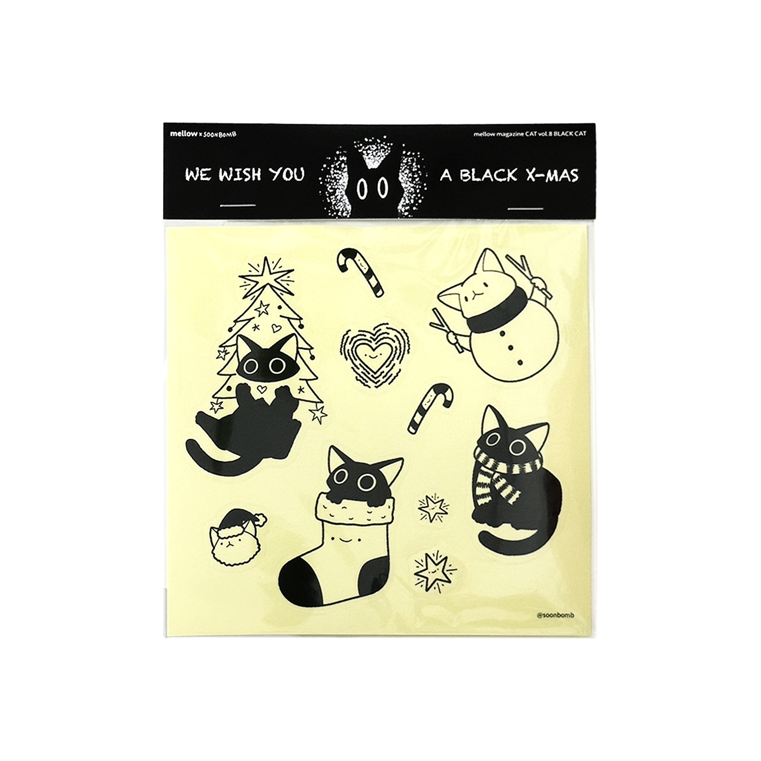 [스티커] Christmas Black Cat Sticker / 순범 - 멜로우 정기구독 선물